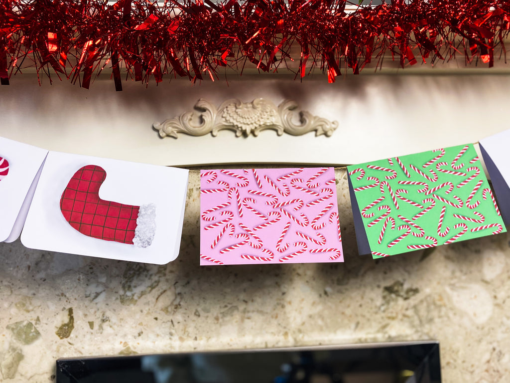 Pink Candy Canes Christmas Card